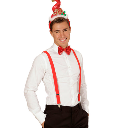 e-carnavalskleding-SYK Kerstmanhoedje met strikje
