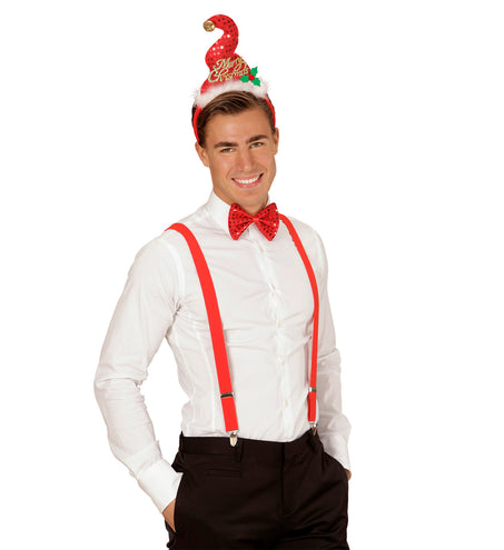 e-carnavalskleding-SYK Kerstmanhoedje met strikje