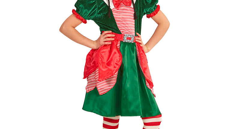 e-carnavalskleding-SYK Kerstmannen hulpje Elf met oortjes voor kids