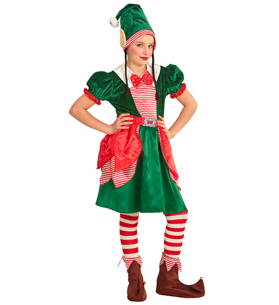 e-carnavalskleding-SYK Kerstmannen hulpje Elf met oortjes voor kids