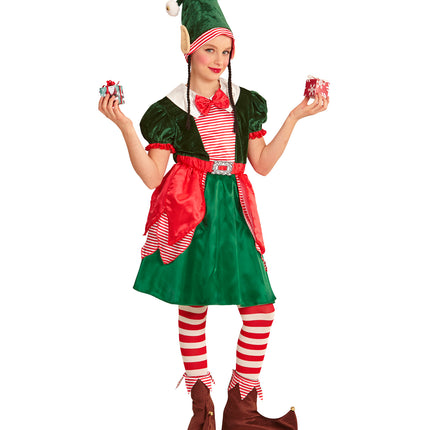 e-carnavalskleding-SYK Kerstmannen hulpje Elf met oortjes voor kids