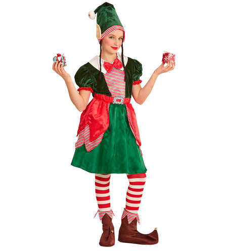 e-carnavalskleding-SYK Kerstmannen hulpje Elf met oortjes voor kids
