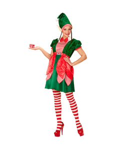 e-carnavalskleding-SYK Kerstmannen hulpje Elf pak met oortjes