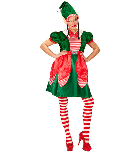 e-carnavalskleding-SYK Kerstmannen hulpje Elf pak met oortjes