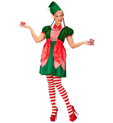 e-carnavalskleding-SYK Kerstmannen hulpje Elf pak met oortjes