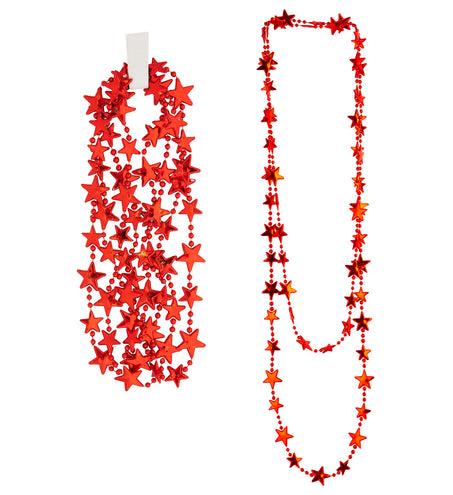 e-carnavalskleding-SYK Ketting kerststerren rood