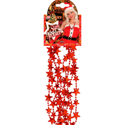 e-carnavalskleding-SYK Ketting kerststerren rood