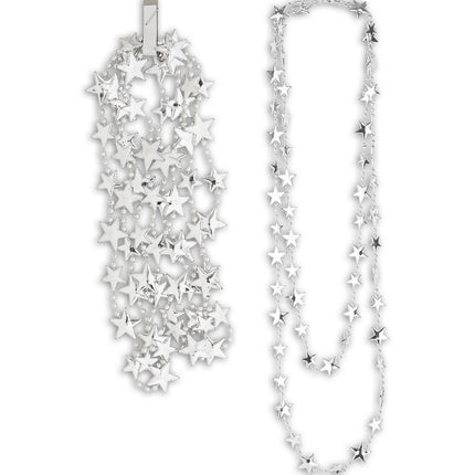 e-carnavalskleding-SYK Ketting kerststerren zilver