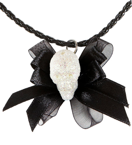 e-carnavalskleding-SYK Ketting met glitter schedel