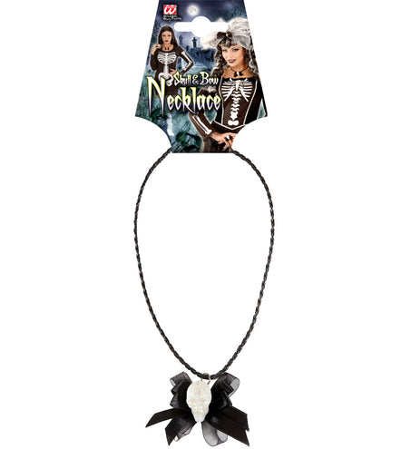 e-carnavalskleding-SYK Ketting met glitter schedel