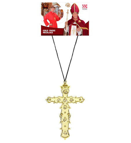 e-carnavalskleding-SYK Ketting met Kruis, Goud