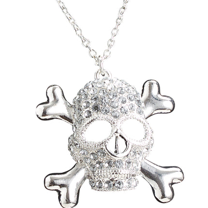 e-carnavalskleding-SYK Ketting piraat strass met doodskop
