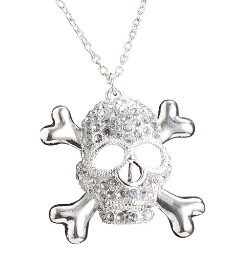 e-carnavalskleding-SYK Ketting piraat strass met doodskop