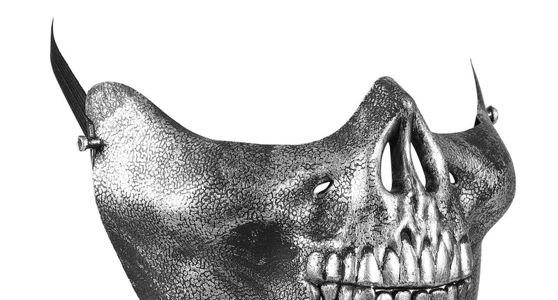 e-carnavalskleding-SYK Kin masker schedel skelet metallic zilver
