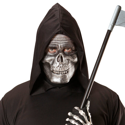 e-carnavalskleding-SYK Kin masker schedel skelet metallic zilver