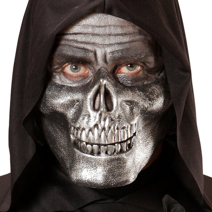 e-carnavalskleding-SYK Kin masker schedel skelet metallic zilver