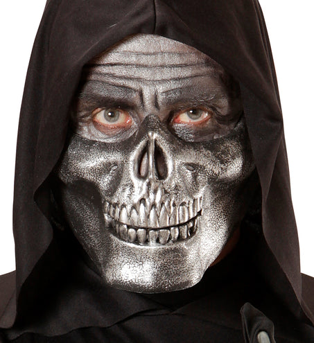 e-carnavalskleding-SYK Kin masker schedel skelet metallic zilver