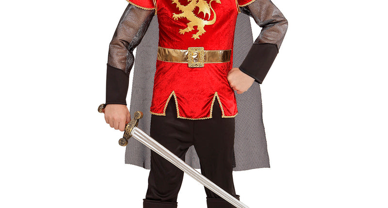 e-carnavalskleding-SYK King Arthur kostuum rood kinderen