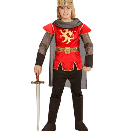 e-carnavalskleding-SYK King Arthur kostuum rood kinderen