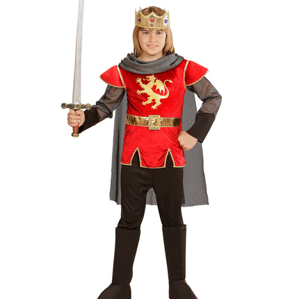 e-carnavalskleding-SYK King Arthur kostuum rood kinderen