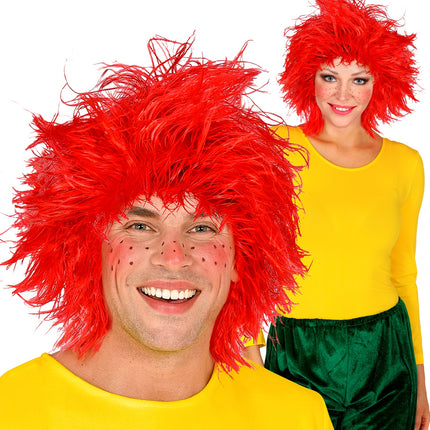 e-carnavalskleding-SYK Kobold kabouter pruik rood