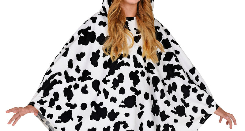 e-carnavalskleding-SYK Koeien poncho met muts kinderen