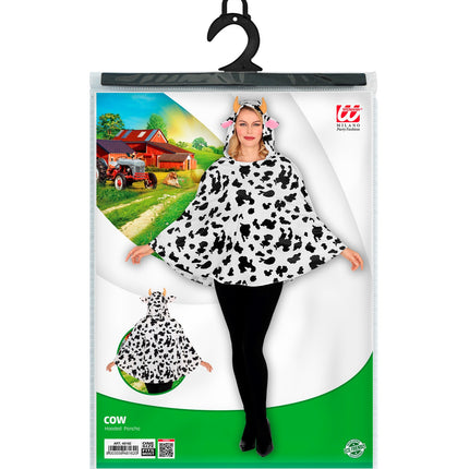 e-carnavalskleding-SYK Koeien poncho met muts volwassenen