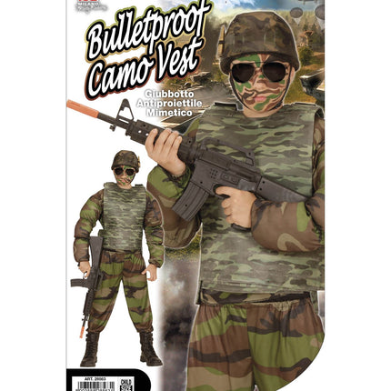 e-carnavalskleding-SYK Kogelwerend vest camouflage kind