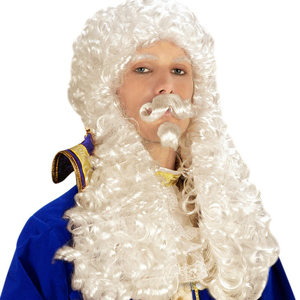 e-carnavalskleding-SYK Koning pruik Francois wit