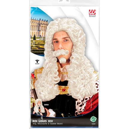 e-carnavalskleding-SYK Koning pruik Francois wit