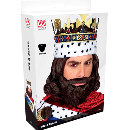 e-carnavalskleding-SYK Koning pruik met baard