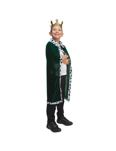 e-carnavalskleding-SYK Koningsmantel kinderen met Kroon groen