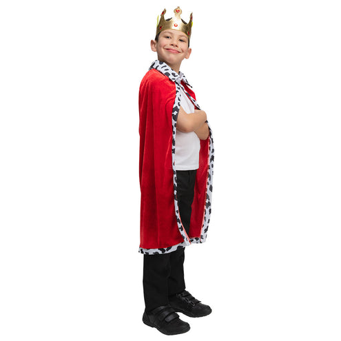 e-carnavalskleding-SYK Koningsmantel & kroon (5-9) Rood