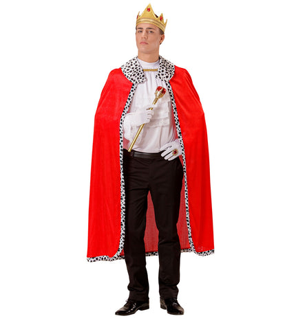 e-carnavalskleding-SYK Koningsmantel met kroon rood