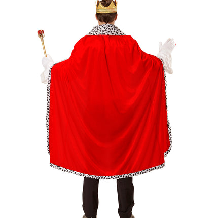 e-carnavalskleding-SYK Koningsmantel met kroon rood