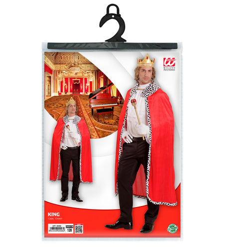 e-carnavalskleding-SYK Koningsmantel met kroon rood