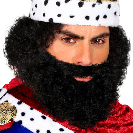 e-carnavalskleding-SYK Krullende baard met snor Leonardo, zwart