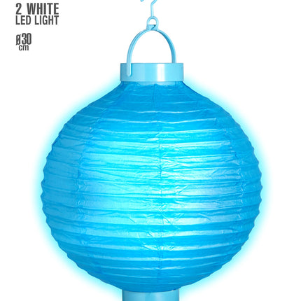 e-carnavalskleding-SYK Lampion Met Licht 30Cm Blauw