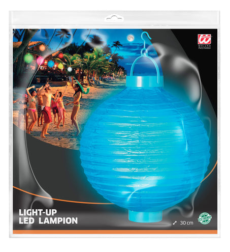 e-carnavalskleding-SYK Lampion Met Licht 30Cm Blauw