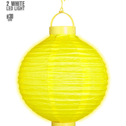 e-carnavalskleding-SYK Lampion Met Licht 30Cm Geel