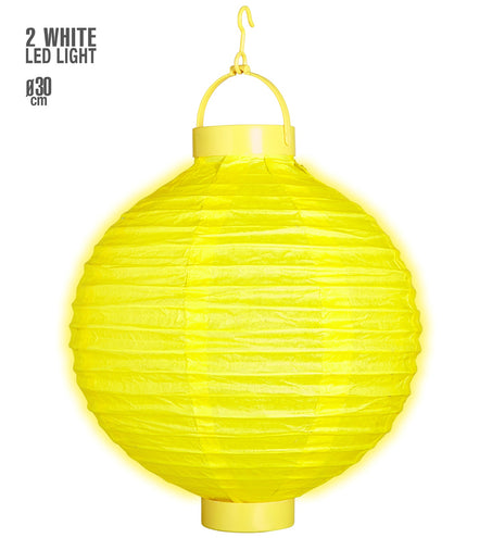 e-carnavalskleding-SYK Lampion Met Licht 30Cm Geel