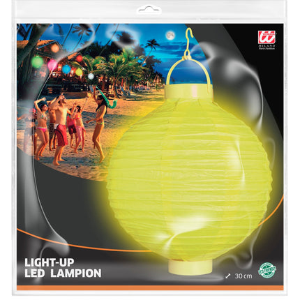 e-carnavalskleding-SYK Lampion Met Licht 30Cm Geel