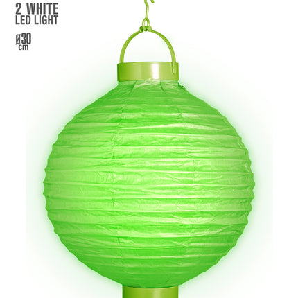 e-carnavalskleding-SYK Lampion Met Licht 30Cm Groen