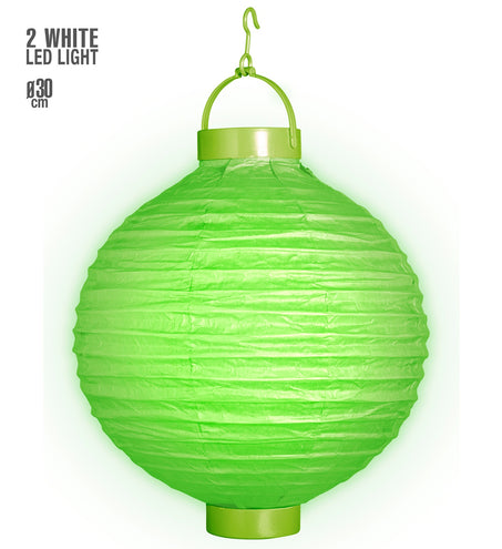e-carnavalskleding-SYK Lampion Met Licht 30Cm Groen