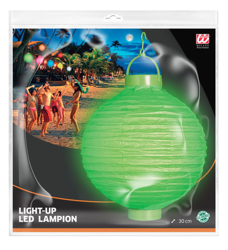 e-carnavalskleding-SYK Lampion Met Licht 30Cm Groen
