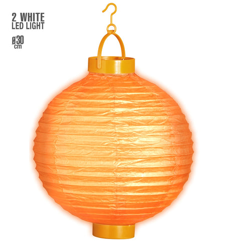e-carnavalskleding-SYK Lampion Met Licht 30Cm Oranje