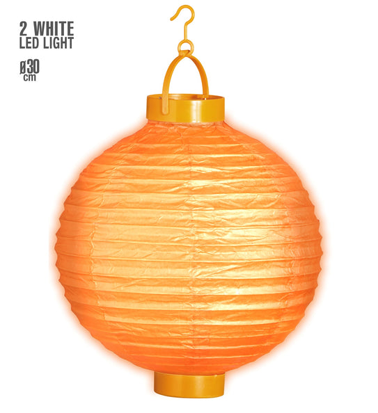 e-carnavalskleding-SYK Lampion Met Licht 30Cm Oranje