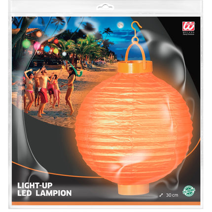 e-carnavalskleding-SYK Lampion Met Licht 30Cm Oranje