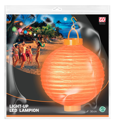 e-carnavalskleding-SYK Lampion Met Licht 30Cm Oranje