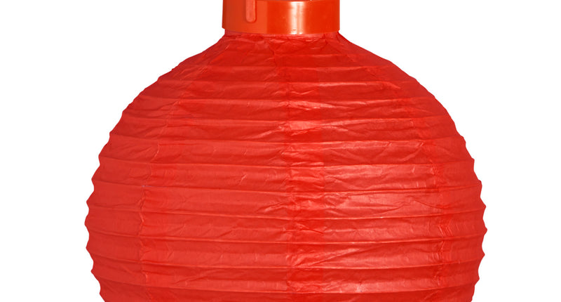 e-carnavalskleding-SYK Lampion Met Licht 30Cm Rood